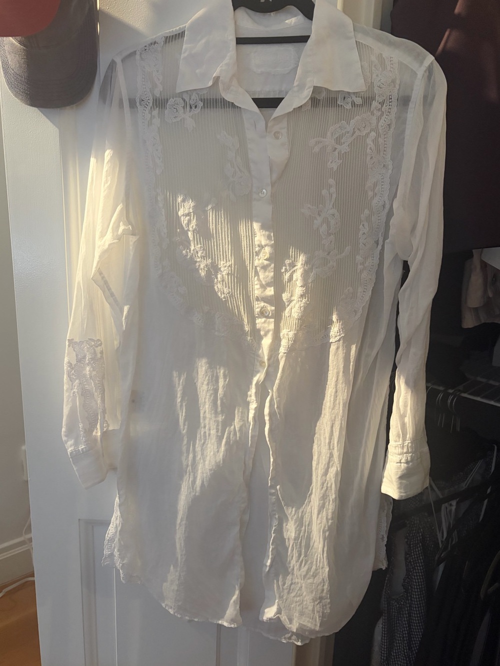 Ermanno Scervino White Embroidered Shirt